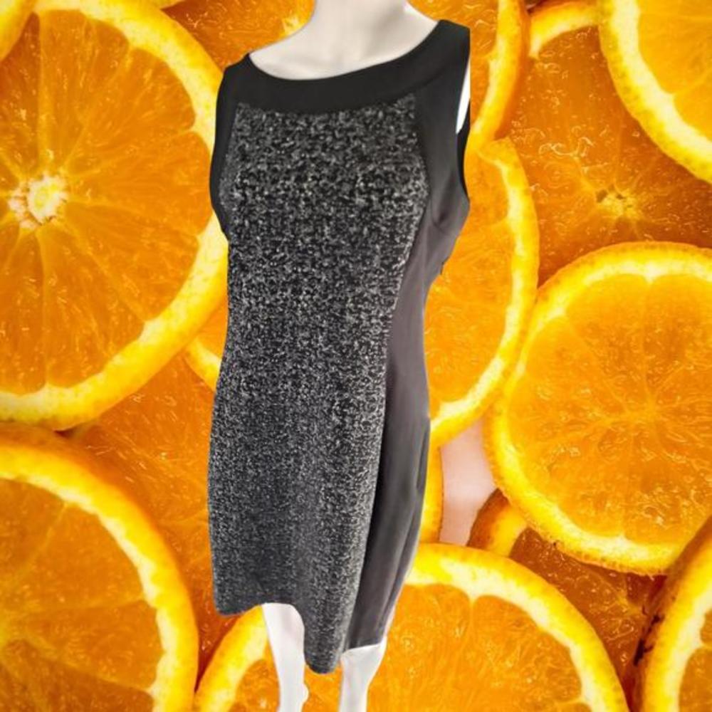Calvin Klein Slimming Dress Black Sides and‎ Back and White Front Size 10